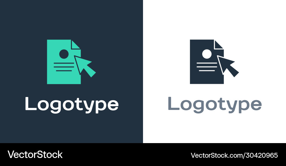 Logotype document and cursor icon isolated Logotype document and cursor icon isolated vector image