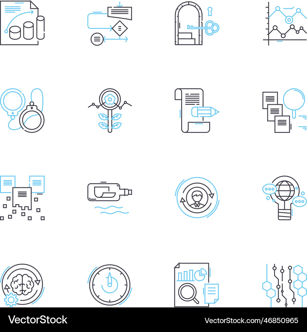 Mathematics linear icons set algebra geometry Mathematics linear icons set algebra geometry vector image