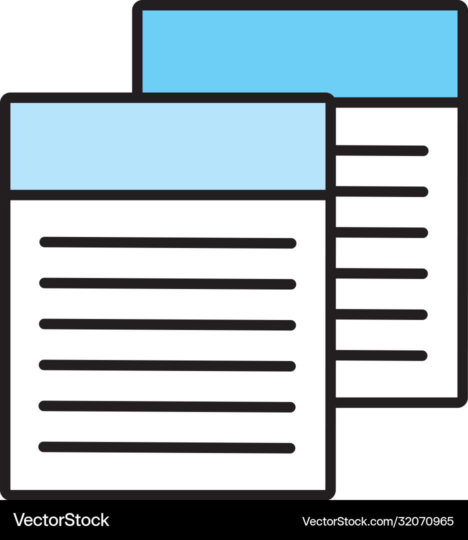 Papers documents with text line and fill style Vector Image