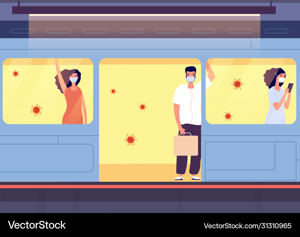 People in protective masks individual protection People in protective masks individual protection vector image
