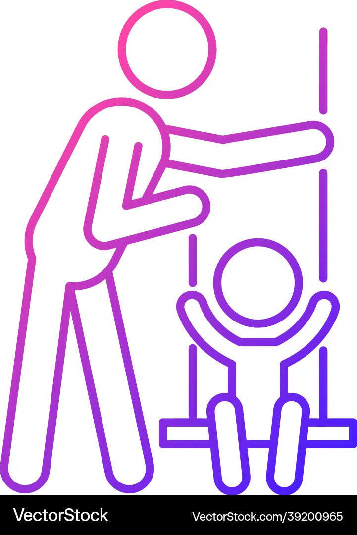 Playing on swings gradient linear icon Playing on swings gradient linear icon Vector Image