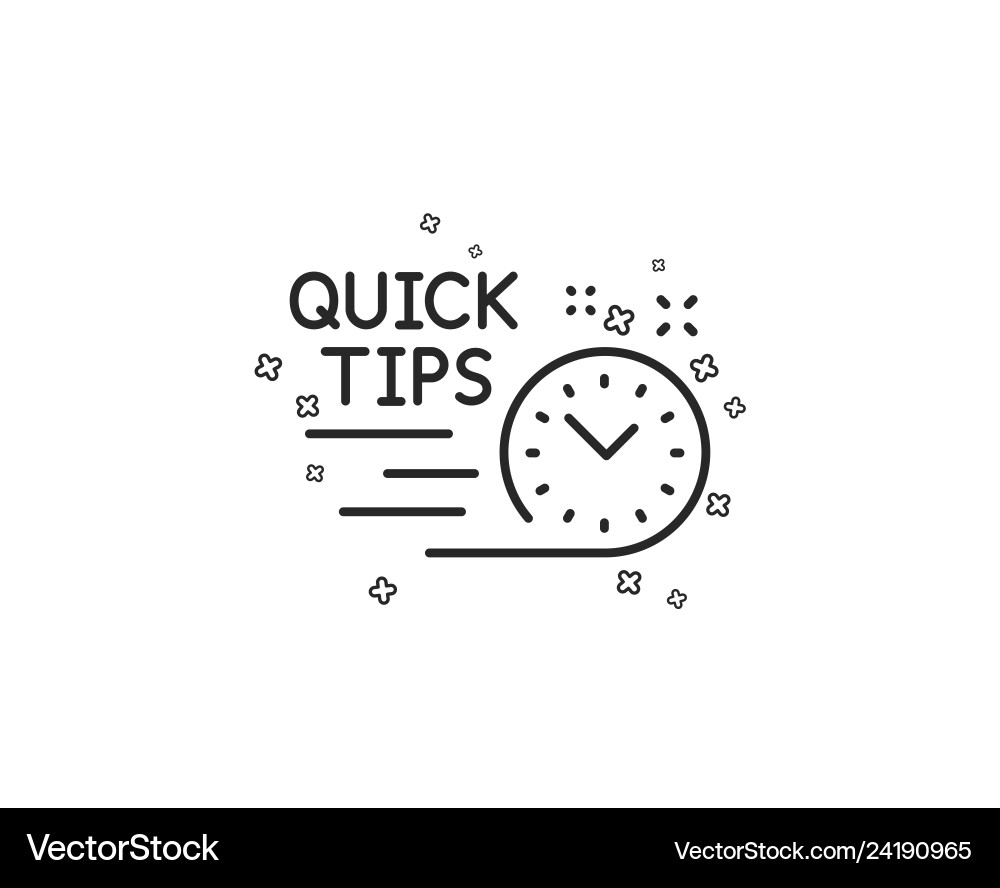 Quick tips line icon helpful tricks sign tutorials Vector Image