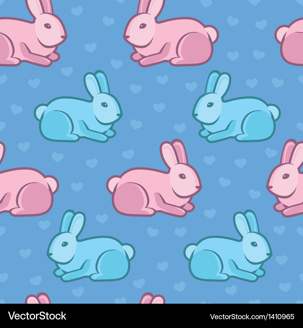 Template Rabbit Heart Rabbits & Hearts Pattern Royalty Free Vector Image