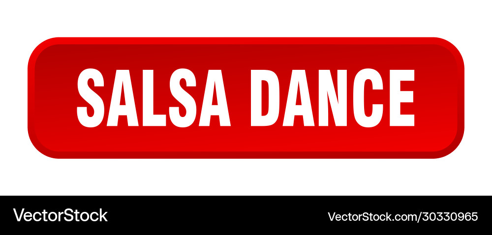 Salsa dance button square 3d push Vector Image