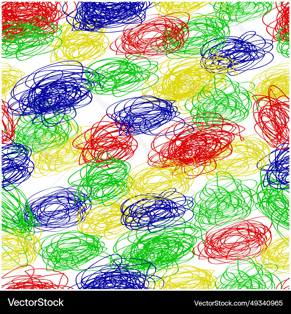 Seamless pattern abstract spiral colorfulscribble Seamless pattern abstract spiral colorfulscribble vector image