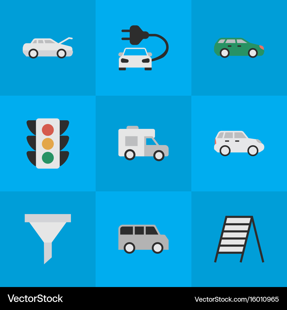 Set of simple traffic icons elements vector image