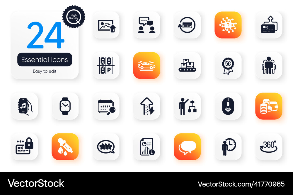 Set of technology flat icons talk bubble upload Set of technology flat icons talk bubble upload vector image