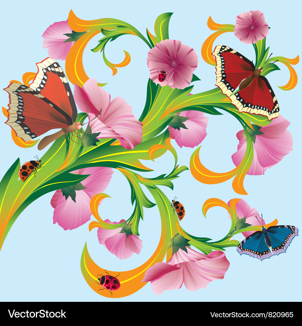 Tree with butterflies Vector Image