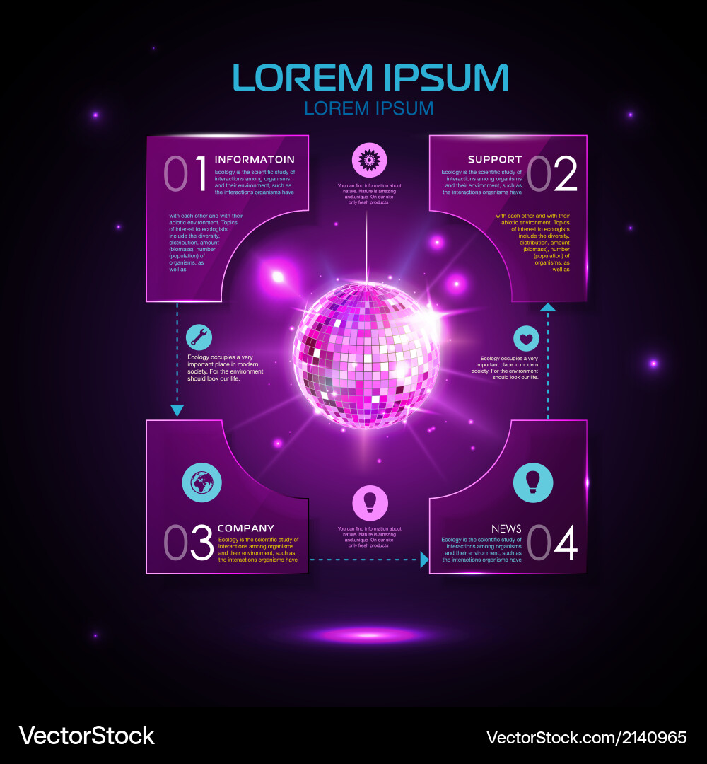 Web site template design disco background Vector Image