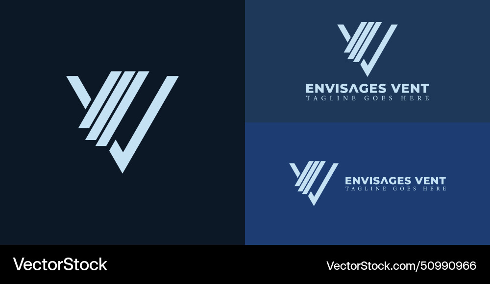 Abstract initial triangle letter ev or logo Vector Image