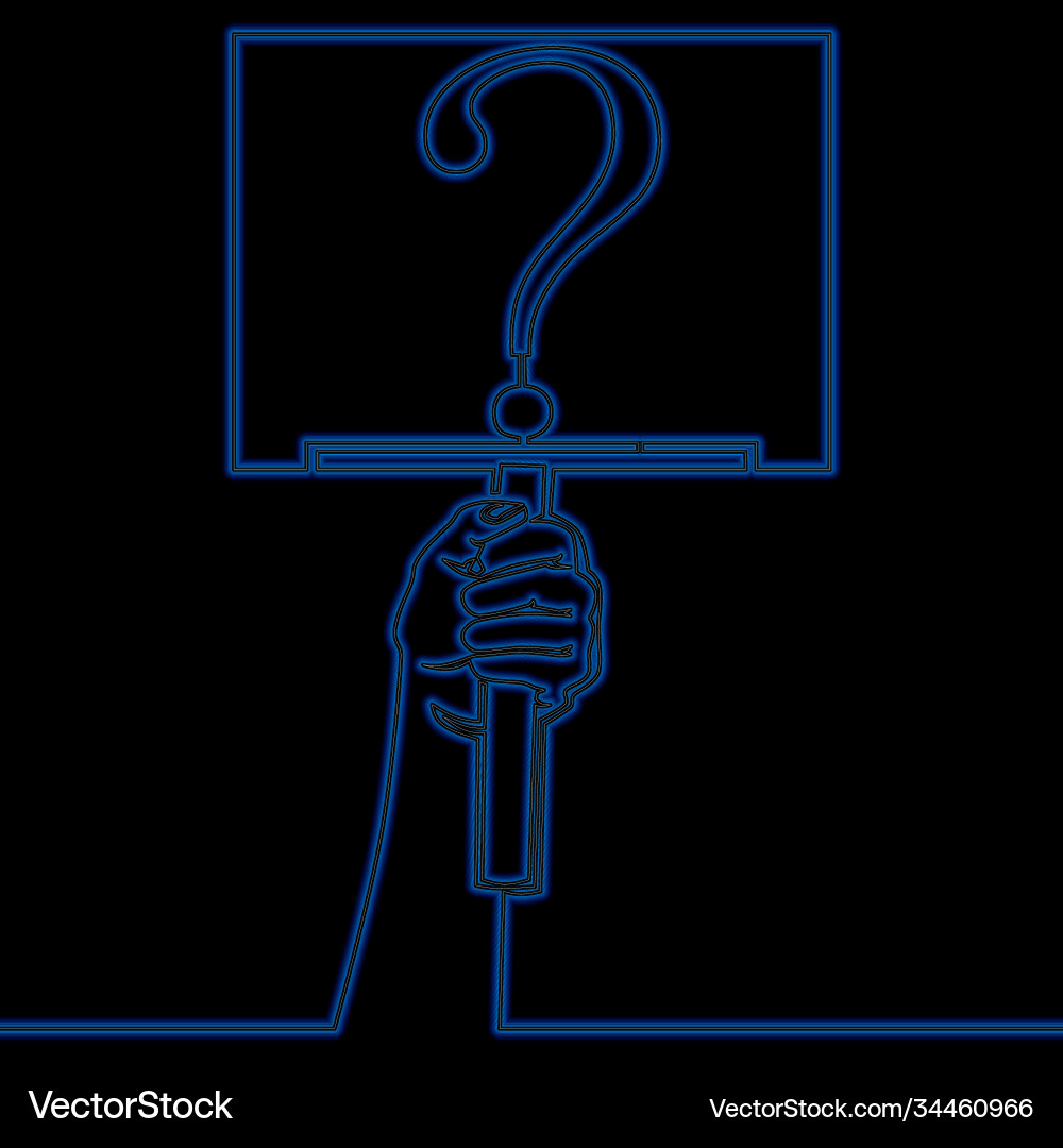 Continuous line question mark faq neon concept Continuous line question mark faq neon concept vector image
