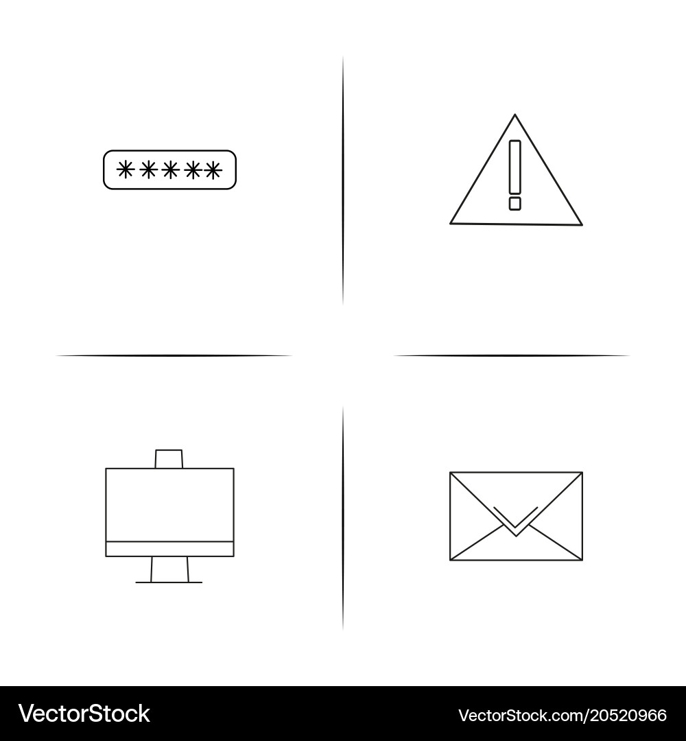 Cyber security simple linear icons set outlined Vector Image