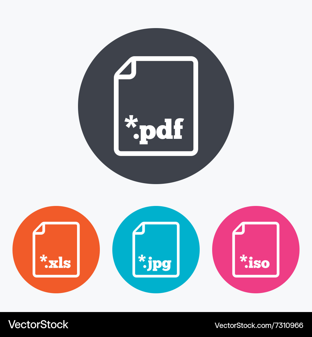 Document signs file extensions symbols Vector Image