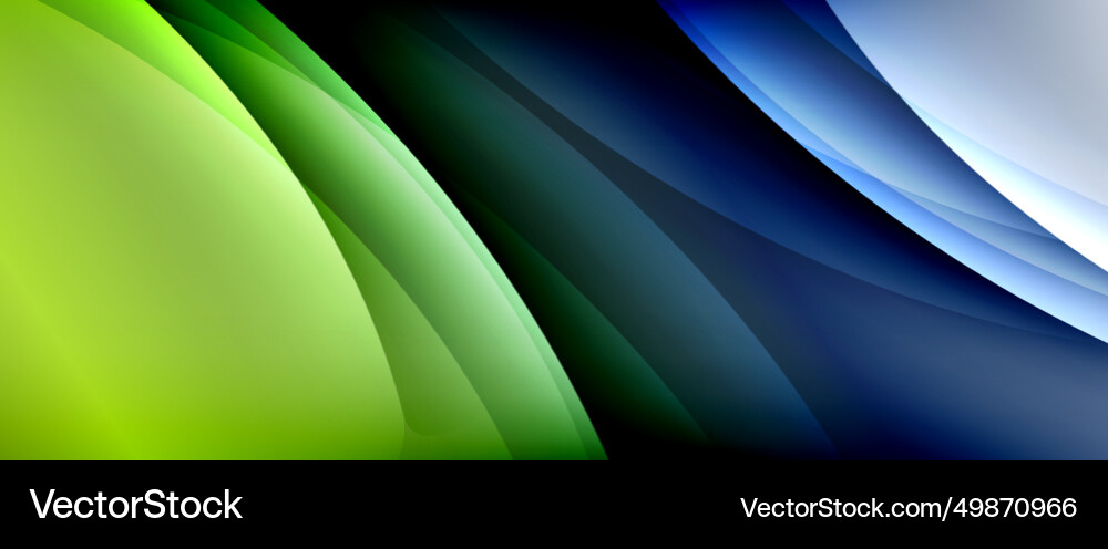 Dynamic flowing waves on gradient color background Vector Image