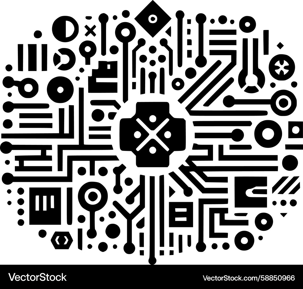 Electronic Circuit Pattern Vector Image