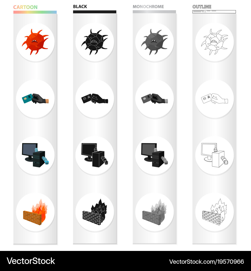 Hacking credit cards worms in a computer system vector image