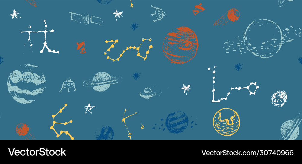 Hand drawn pattern with set circular Hand drawn pattern with set circular vector image