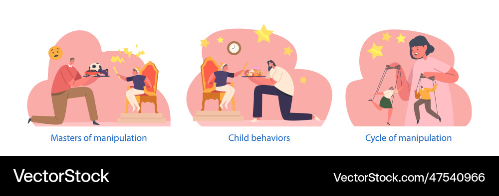 Isolated elements with children manipulating Isolated elements with children manipulating vector image