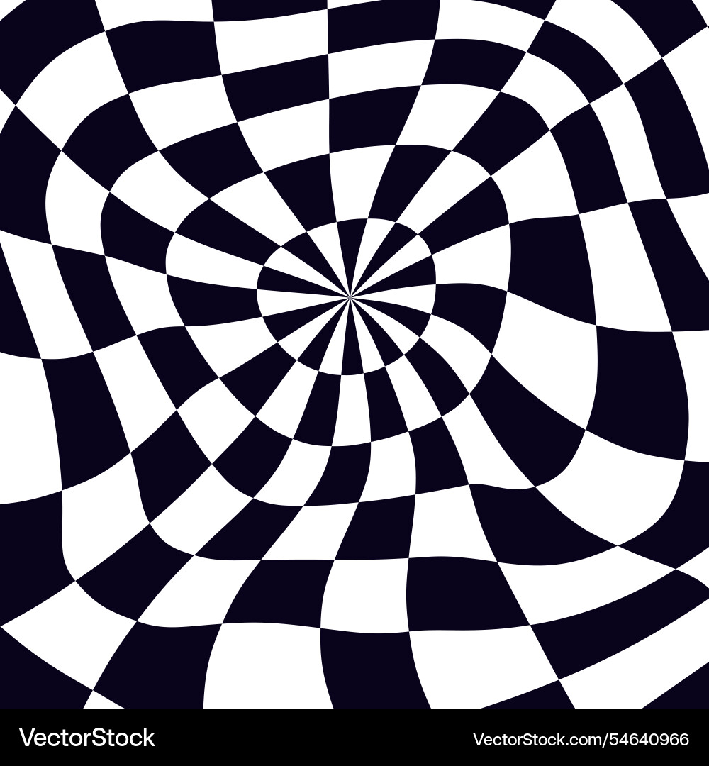 Psychedelic checkerboard pattern Psychedelic checkerboard pattern vector image