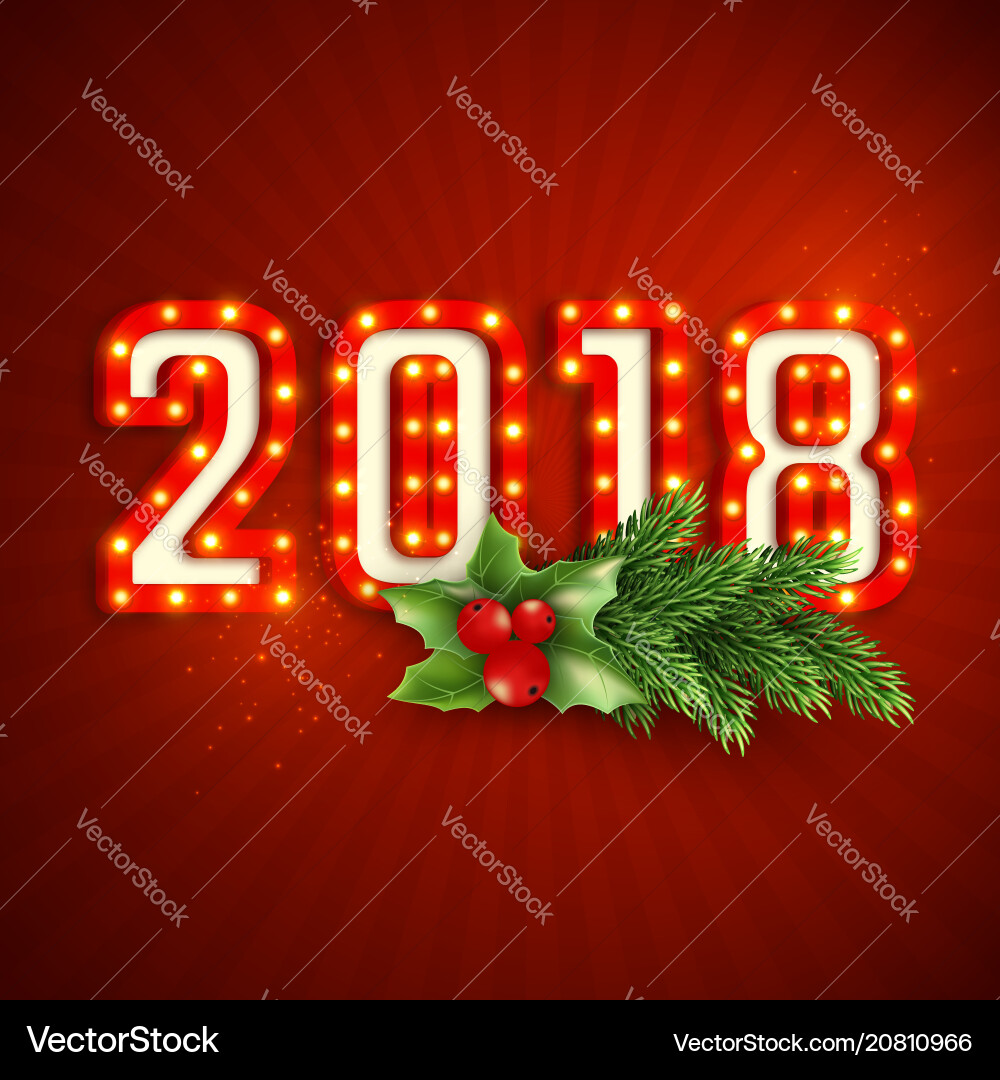 Retro 3d numeric 2018 Retro 3d numeric 2018 vector image