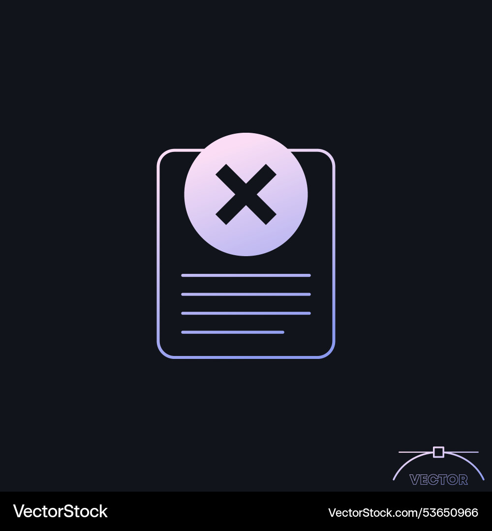 Revocation icon with a document vector image