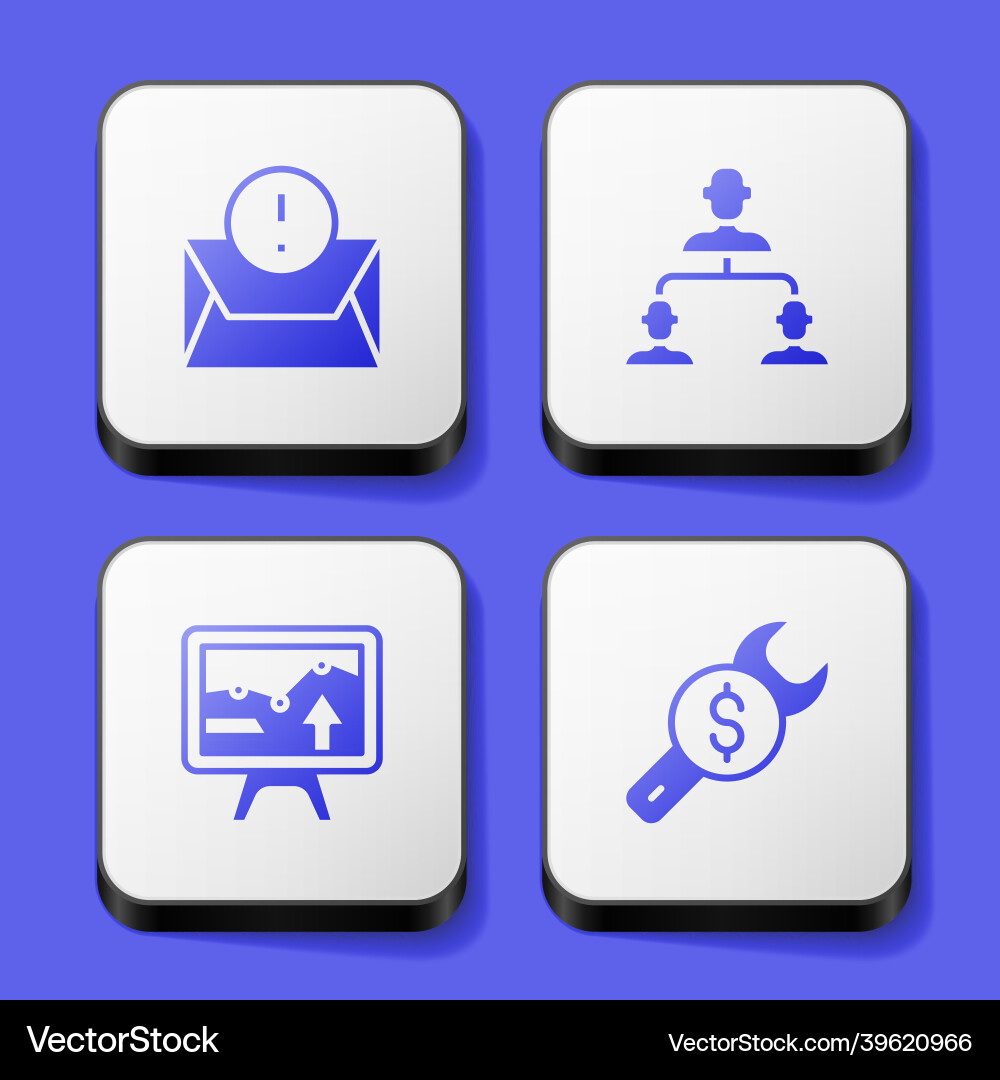 Set envelope employee hierarchy monitor Set envelope employee hierarchy monitor vector image