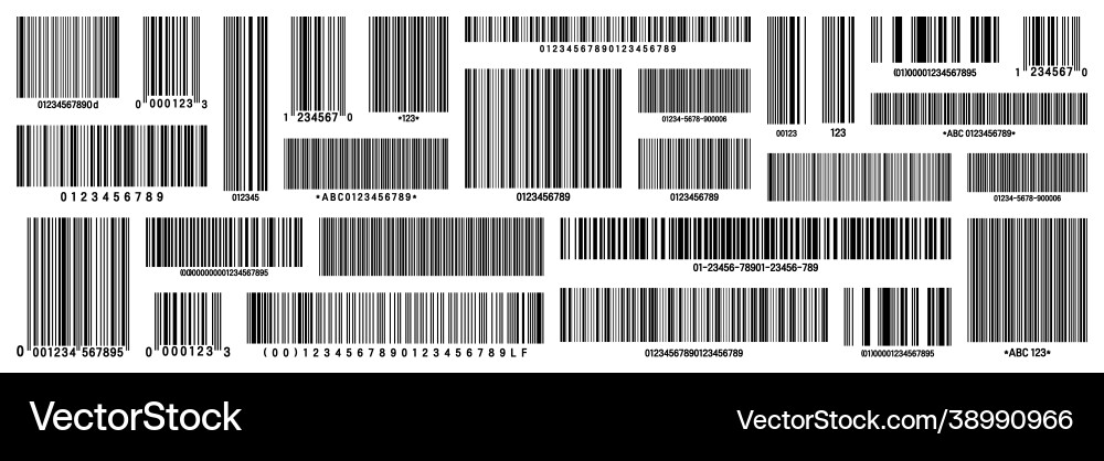 Set product barcodes identification tracking vector image