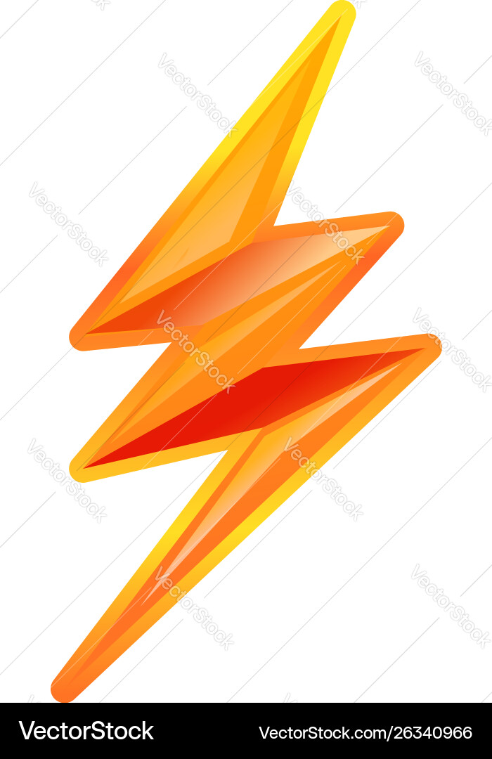 Shock lightning bolt icon cartoon style Shock lightning bolt icon cartoon style Vector Image