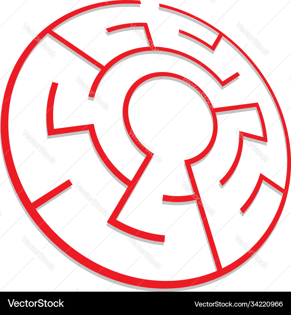 Solvable 3d maze labyrinth puzzle game vector image