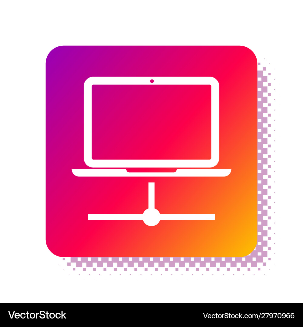 White computer network icon isolated on Vector Image