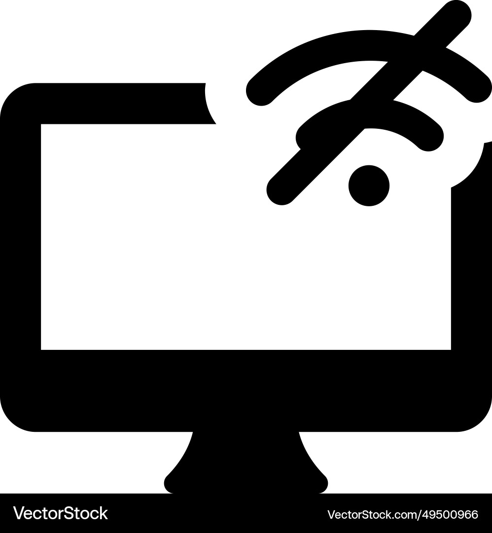 Wi-fi connectivity issue appears in computer Vector Image