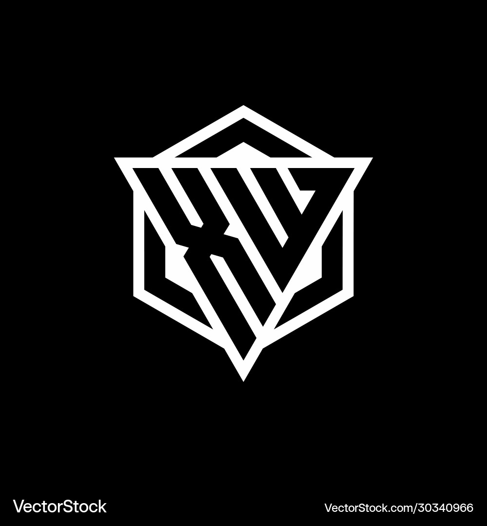 Xw logo monogram with triangle and hexagon shape Vector Image