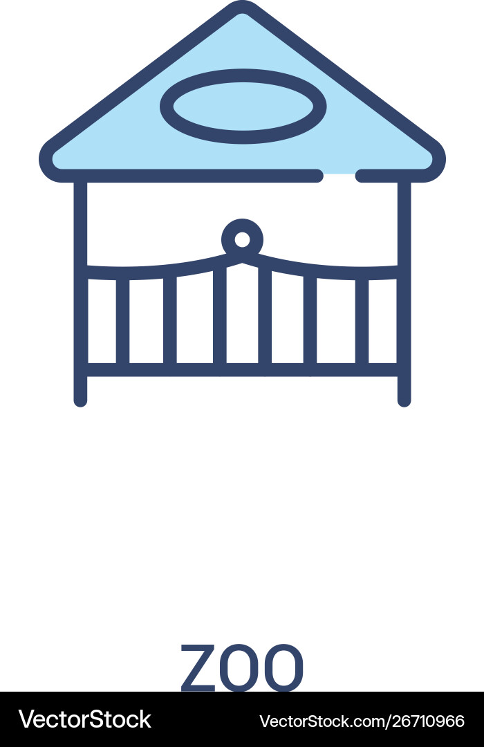 Zoo concept 2 colored icon simple line element Zoo concept 2 colored icon simple line element Vector Image