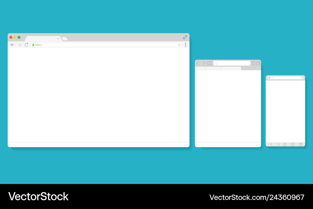 Browserfenster leere Vorlage mockup Set Browserfenster leere Vorlage mockup Set vektorbild