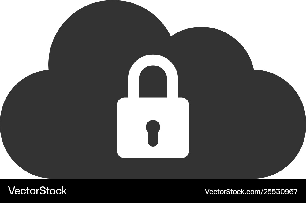 Cloud computing lock icon isolated Cloud computing lock icon isolated vector image