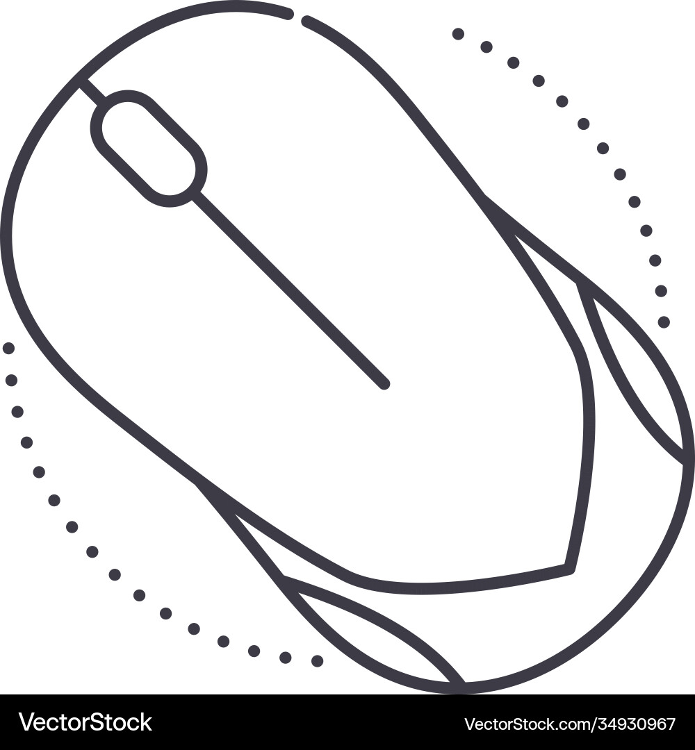 Computer mouse icon linear isolated Computer mouse icon linear isolated vector image