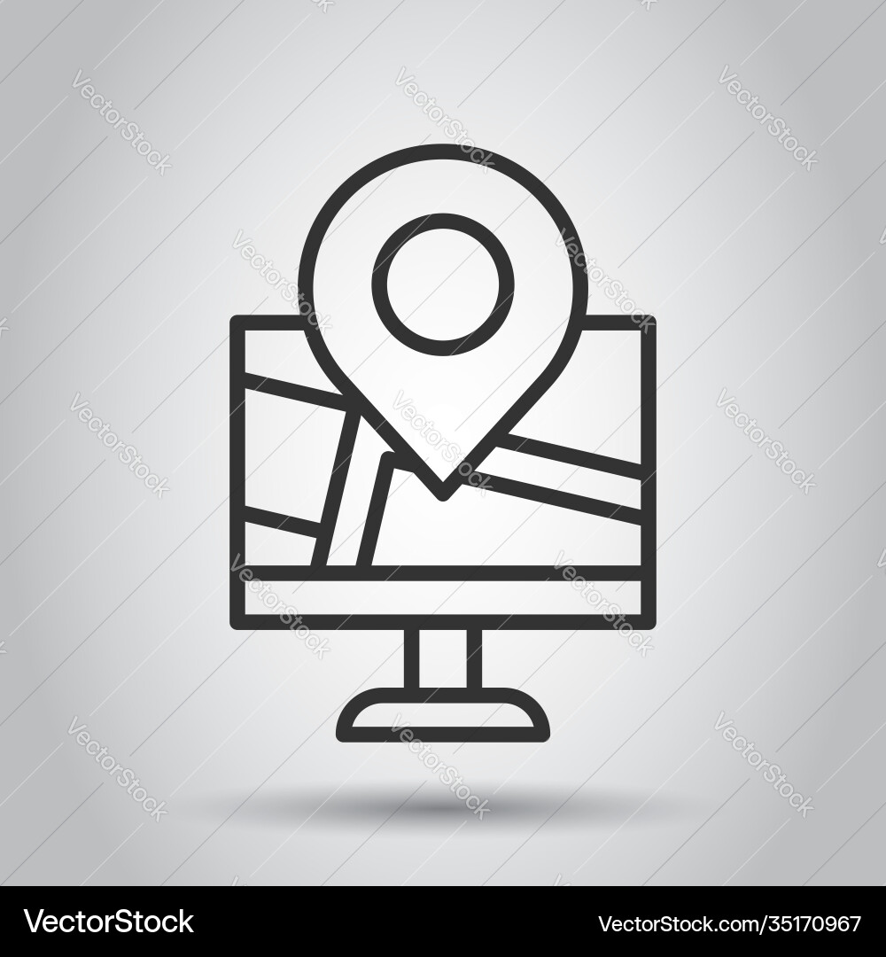 Computer navigation icon in flat style monitor Computer navigation icon in flat style monitor vector image