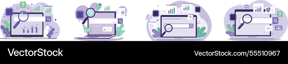 Data search analytics vector image
