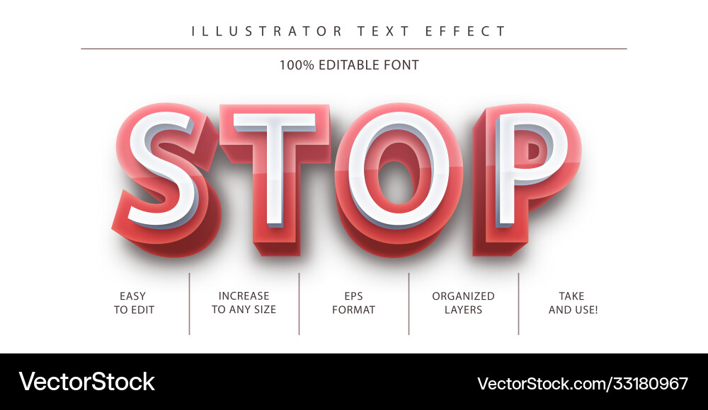 Editable text style effect typography template Editable text style effect typography template Vector Image
