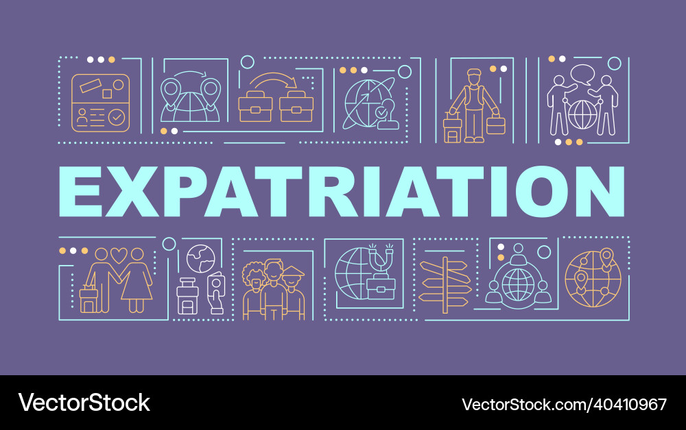 Expats word concepts banner Vector Image
