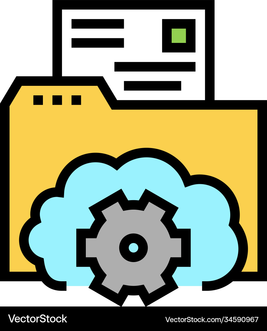 Folder file storage work color icon Vector Image