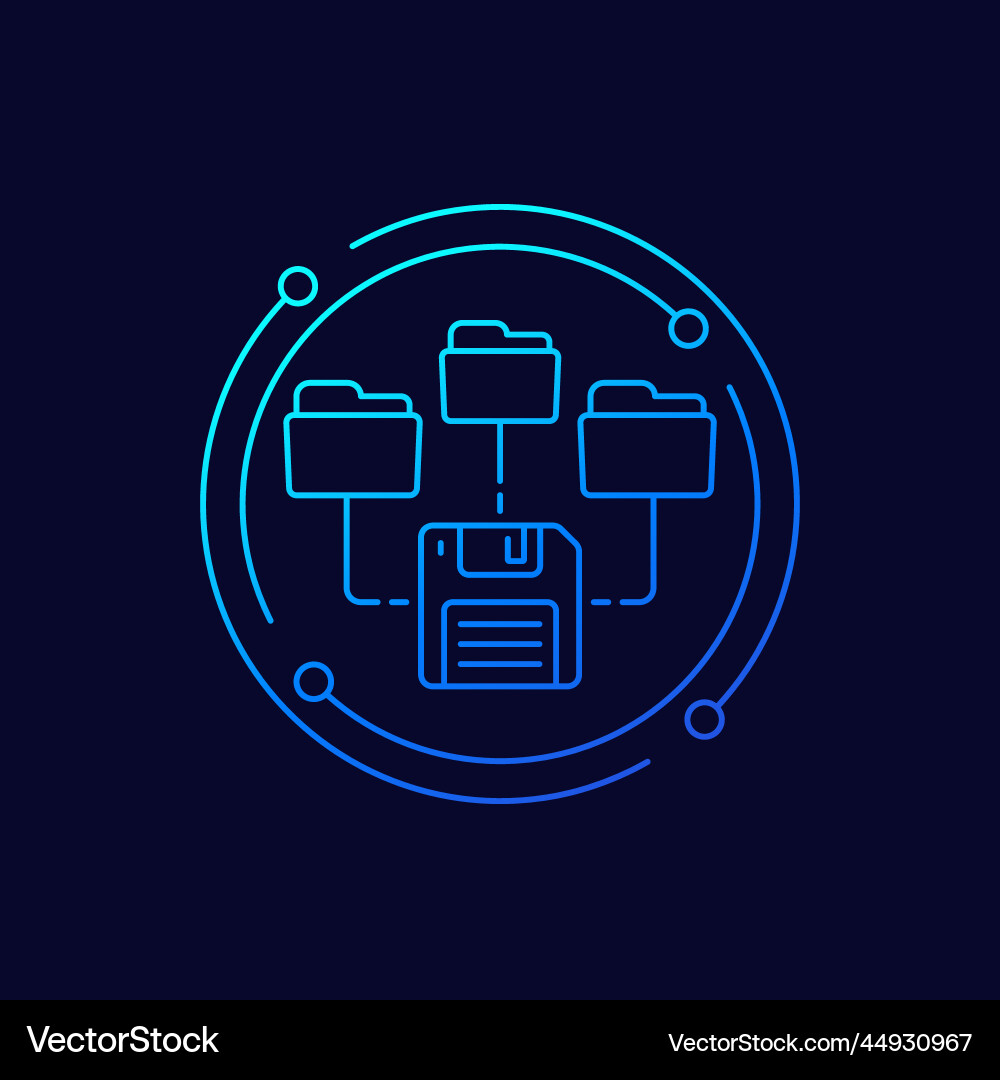 Folders for a backup line icon vector image