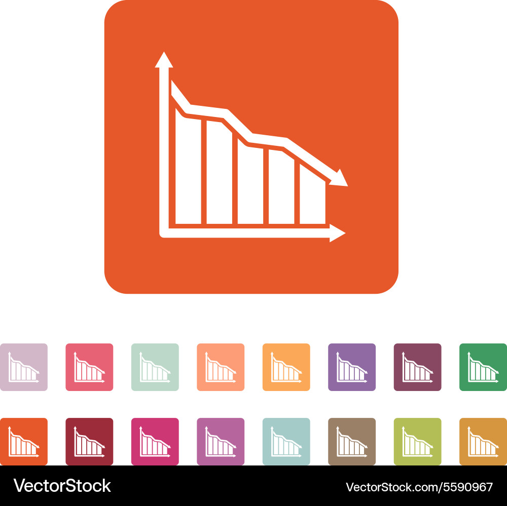 Graph down icon chart below and loss vector image