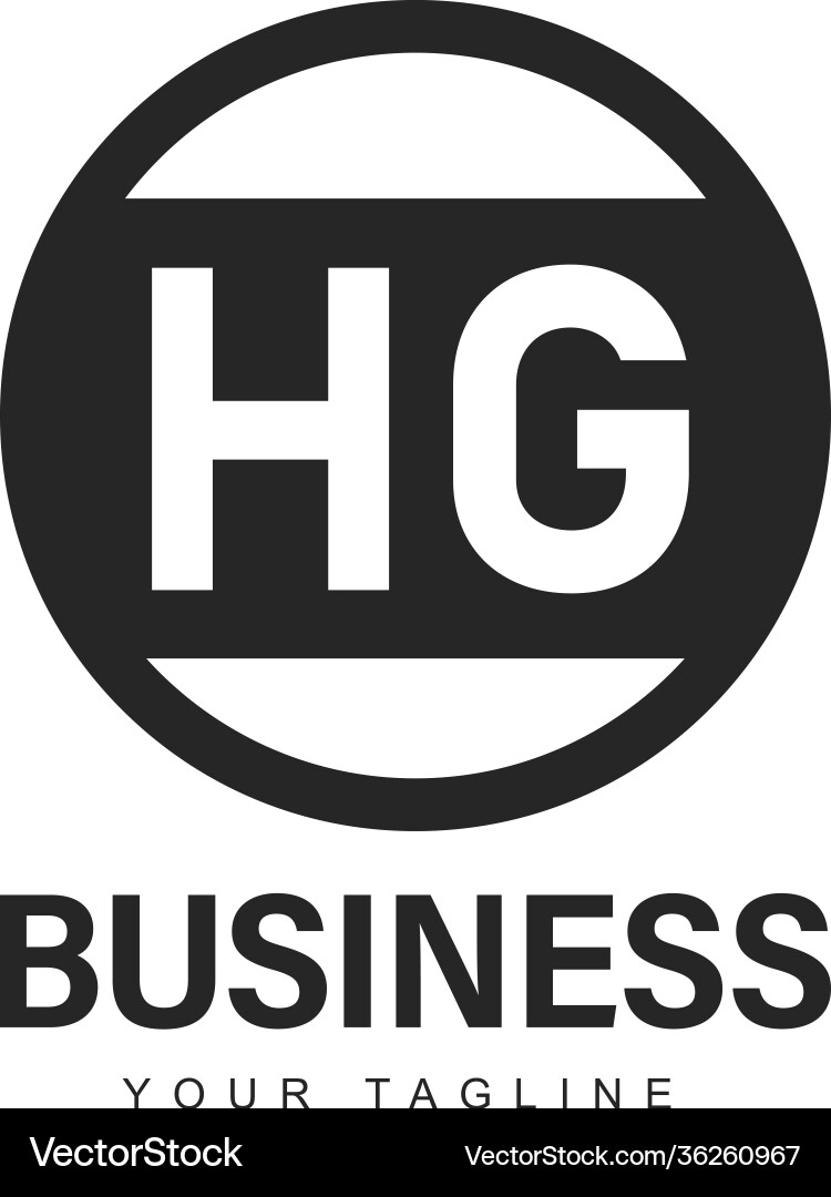 Hg initial a logo design with abstract style Hg initial a logo design with abstract style vector image