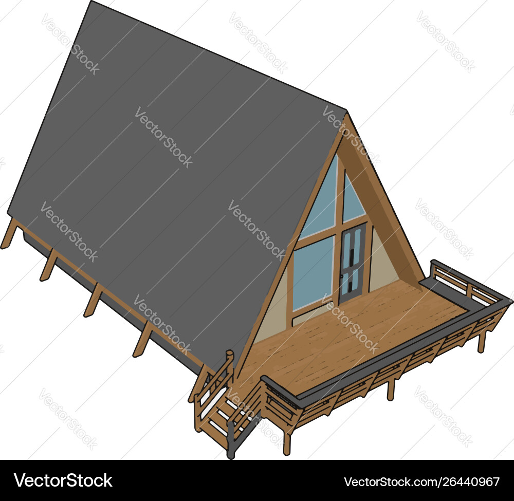 Holzhaus auf weißem Hintergrund Holzhaus auf weißem Hintergrund vektorbild