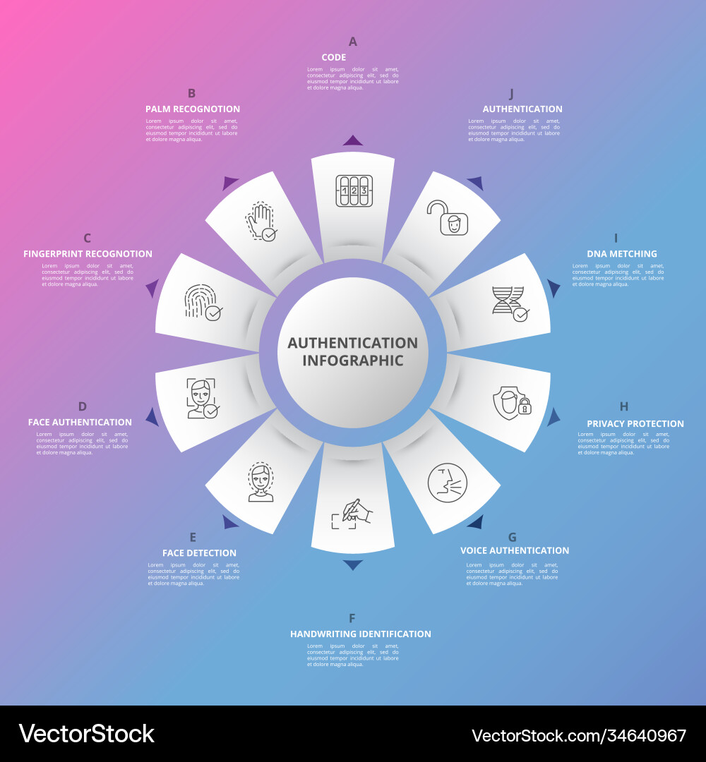 Infographic authentication template icons Infographic authentication template icons vector image