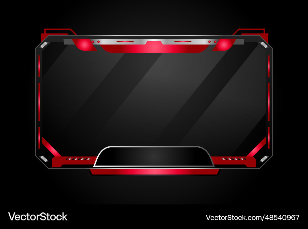 Modern red game overlay stream panel design vector image