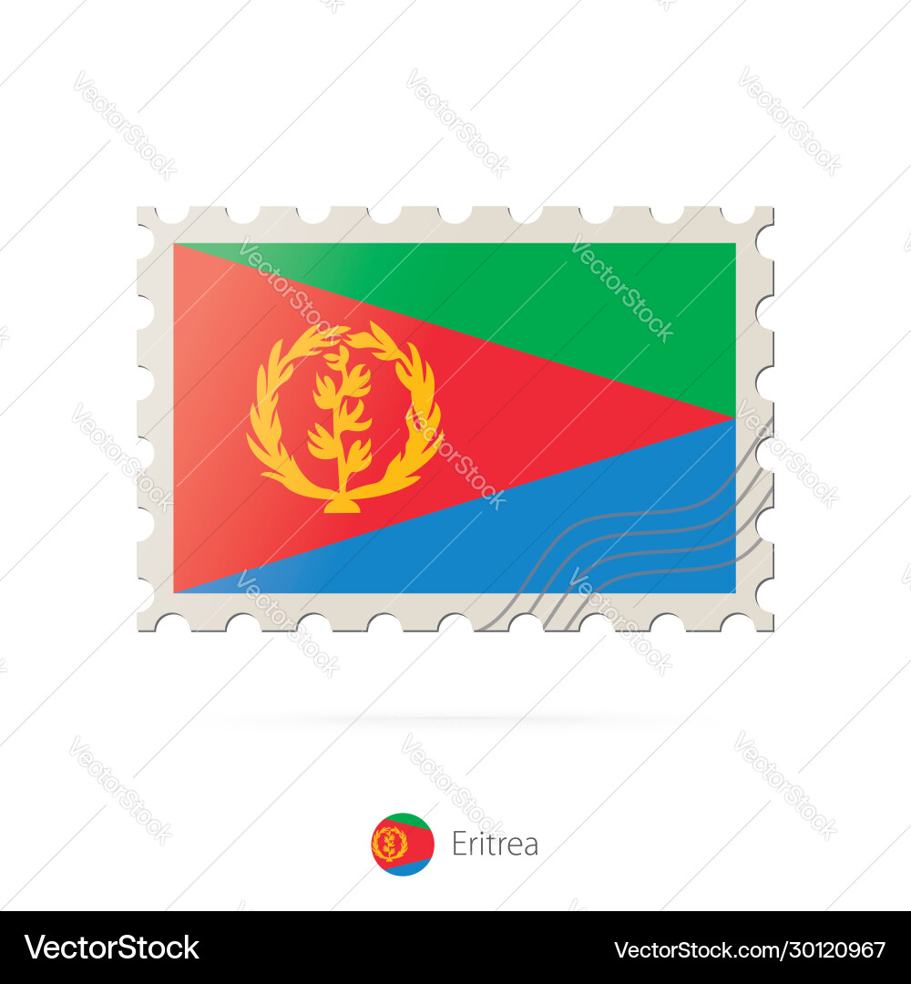 Postage stamp with image eritrea flag Postage stamp with image eritrea flag Vector Image