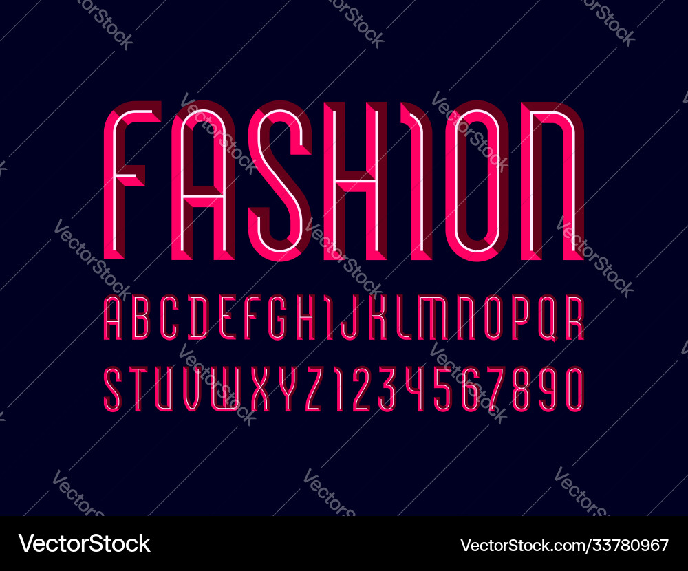 Red font bright alphabet from chiseled block Red font bright alphabet from chiseled block vector image