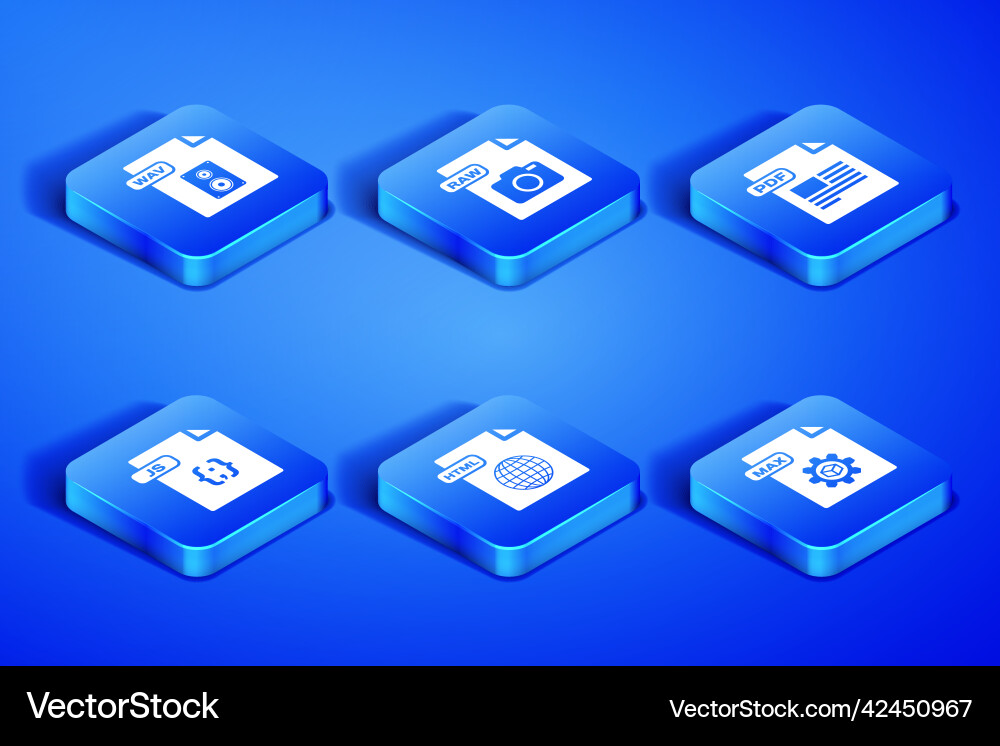 Set max file document wav html js raw and pdf Set max file document wav html js raw and pdf Vector Image